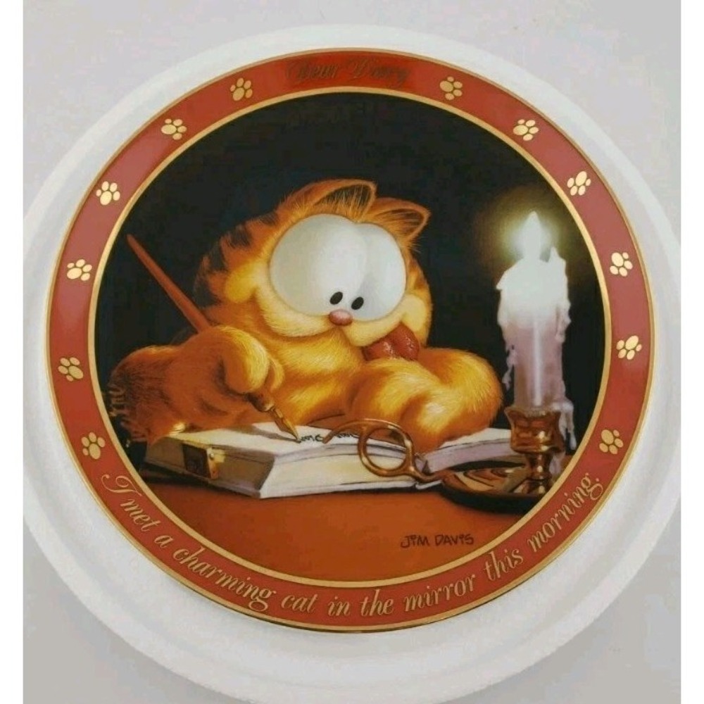 Vtg Garfield Cat collectors plate DEAR DIARY SERIES The Danbury Mint 1990 #4858